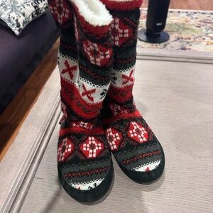 Cozy Patterned Holiday Boots